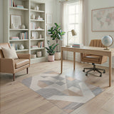 Geometric Modern Neutral Geometric Abstract Area Rug