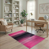 Pink Black Gradient Stripe Geometric Rug