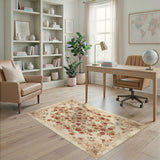 Vintage Floral Brown Tan Area Rug