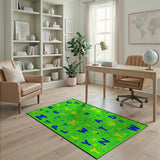 Vibrant Alphabet Pixel Kids Area Rug