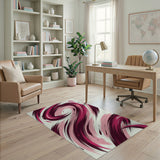 Swirling Pink Brushstroke Abstract Area Rug