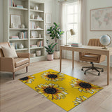Sunny Sunflower Sketch Area Rug