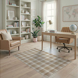 Brown and Tan Tan Plaid Rustic Farmhouse Area Rug