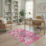 Sparkly Pink Kawaii Hearts Cartoon Area Rug