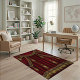 Red Gold Tassel Fringe Area Rug