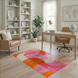 Multi-color and Patterns Vibrant Abstract Orange Pink Area Rug