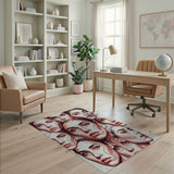 Overlapping Faces Pink Abstract Area Rug