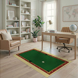 ODIKA Washable Pool Table Billiards Area Rug - Low Pile Non-Slip Game Room Decor