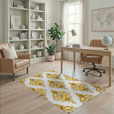 Regal Gold Damask Area Rug