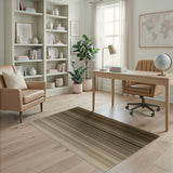 Gradient Vertical Stripe Brown Tan Area Rug