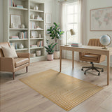 Ochre Check Geometric Woven Area Rug