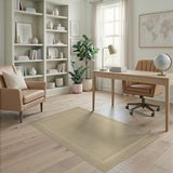 Beige Woven Area Rug with White Borders