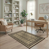 Greek Key Geometric Beige Area Rug
