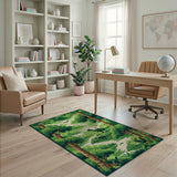 Dinosaur Forest Path Green Area Rug