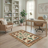 Southwestern Longhorn Skull Cowboy Hat Area Rug