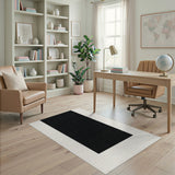 Black White Distressed Vintage Area Rug