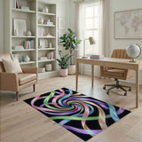 Vibrant Ribbon Vortex Area Rug