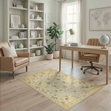 Beige and Neutral Cream Red Floral Persian Area Rug
