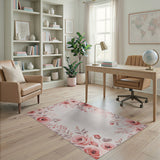 Peony Floral Vintage Blush Pink Peony Floral Area Rug