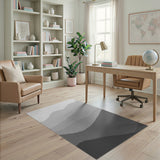 Layered Gray Mountains Abstract Area Rug