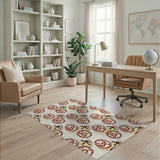 Playful Red Propeller Heart Area Rug
