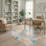 Vibrant Watercolor Leaves Area Rug