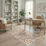 Pink Swirl Abstract Area Rug