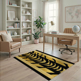 Luxury Black Gold Tiger Stripe Area Rug