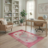 Pink Pink Heritage Tribal Geometric Area Rug