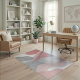 Pink Abstract Pink Wave Area Rug