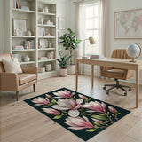 Pink Magnolia Blossoms Area Rug