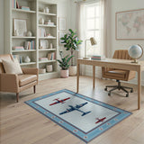 Vintage WWII Bomber Airplane Area Rug