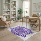 Traditional Persian Purple Intricate Purple Mandala Area Rug