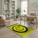 Yellow Smiley Face Cartoon Area Rug