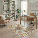 Pink Floral Mandala Vintage Rug