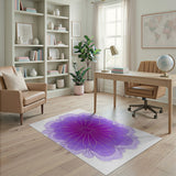 Purple Radiant Bloom Abstract Area Rug