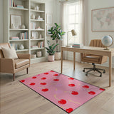 Whimsical Cherry Pink Area Rug