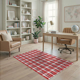 Plaid Bold Red Black Plaid Area Rug