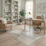 Beige and Neutral Fluid Beige Abstract Area Rug