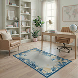 Blue Seashell Starfish Coral Coastal Rug