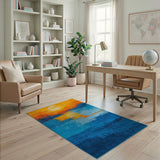 Abstract Sunset Horizon Area Rug
