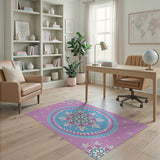Purple Snowflake Mandala Area Rug