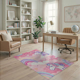 Whimsical Unicorn Rainbow Kids Area Rug