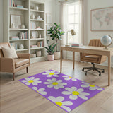Purple Daisy Bloom Area Rug