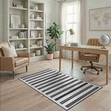 Bold Black White Striped No. 78 Area Rug