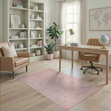 Vintage Pink Persian Floral Area Rug