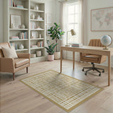 Beige Geometric Trellis Lattice Area Rug