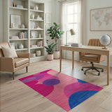 Vibrant Pink Purple Blue Abstract Overlap Area Rug
