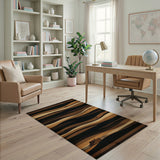 Brown Tan Rustic Farmhouse Landscape Rug