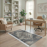 Grey Southwestern Geometric Area Rug